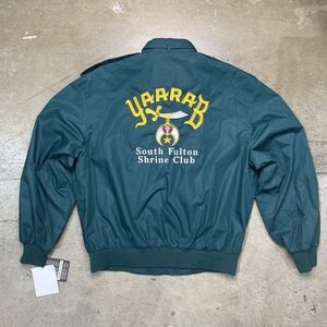 Vintage Shriners Members Only Racer Jacket NWT South Fulton SHRINE CLUB Green